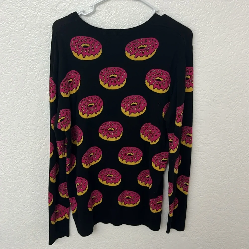 Forever 21 Black Sweater with Pink Donut Pattern - Picture 4 of 4